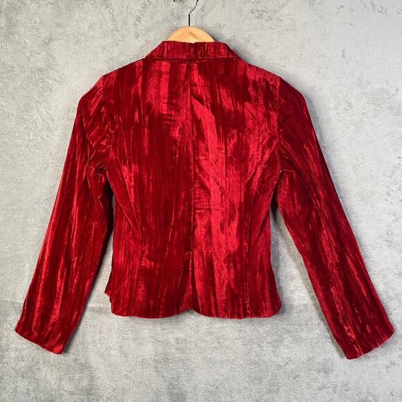 Vintage Y2k Velvet Blazer Jacket Small Indie Grunge Whimsigoth Party Holiday - Picture 2 of 15